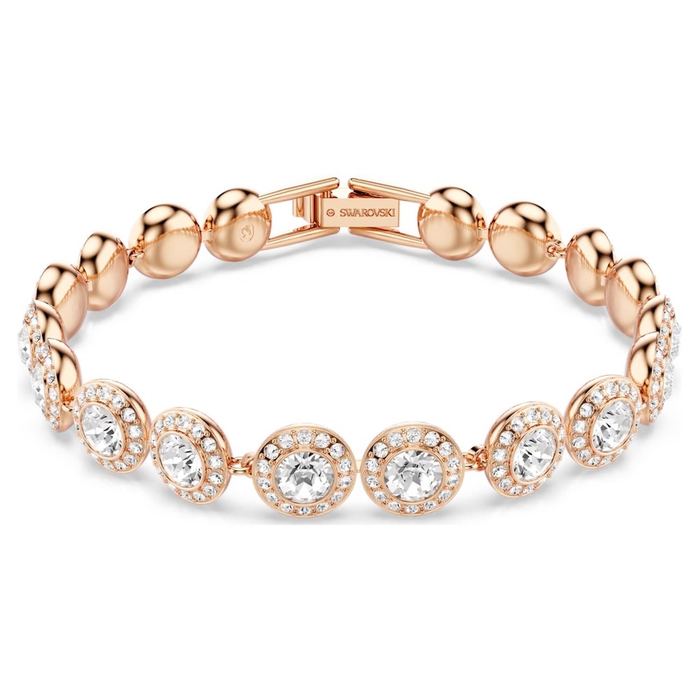 Swarovski Una Angelic bracelet, White, Rose gold tone plated